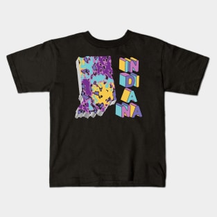 Indiana State Map Abstract Art Kids T-Shirt